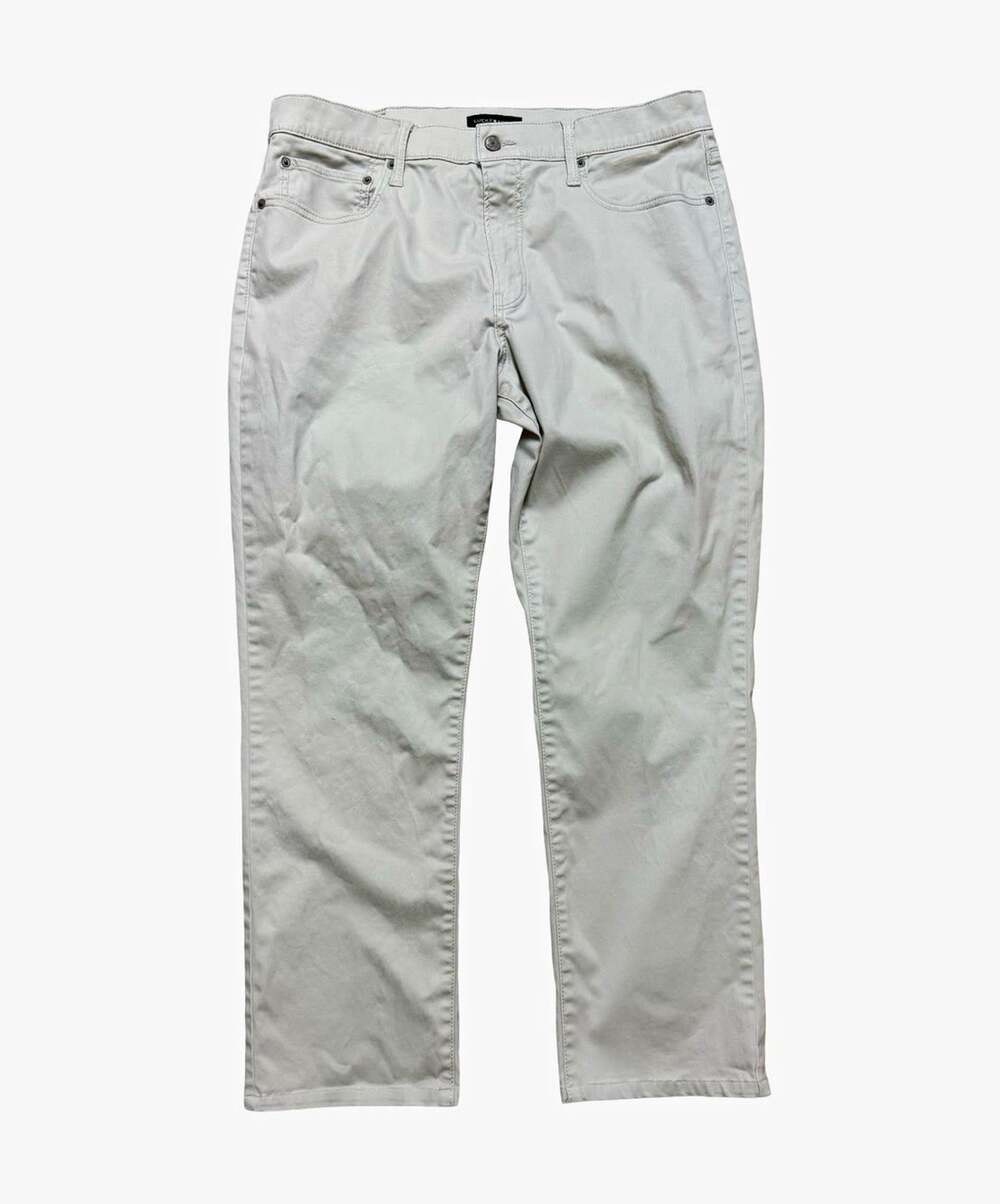 Lucky Brand Athletic Fit Straight Leg Jeans Mens 36W Gray Denim Stretch 5-Pocket